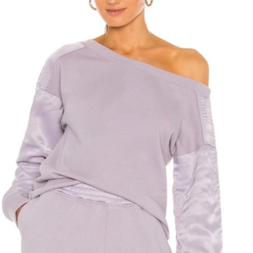 R+A Lavender Asymmetrical Crop Sweater Size XS